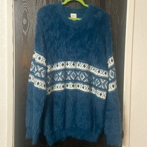 BDG Urban Outfitters Men’s Cozy Fuzzy Fair Isle Sweater Size Large NWOT